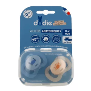 Image du produit Dodie Duo Sucettes Anatomiques Bleu 0-2 Mois