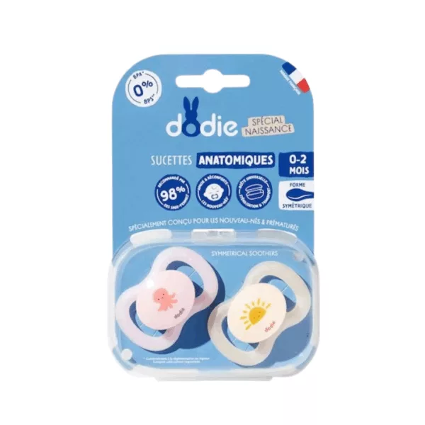 Image du produit Dodie Duo Sucettes Anatomiques Rose 0-2 Mois