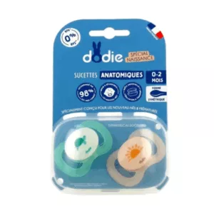 Image du produit Dodie Duo Sucettes Anatomiques Vert 0-2 Mois