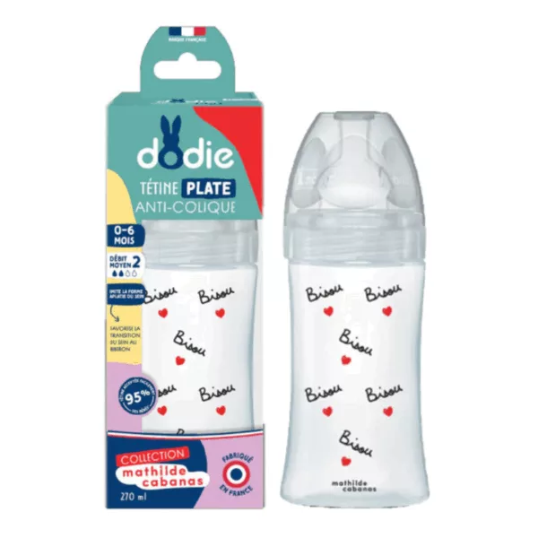 Image du produit Dodie Biberon anti-colique tétine plate Collection Mathilde Cabanas