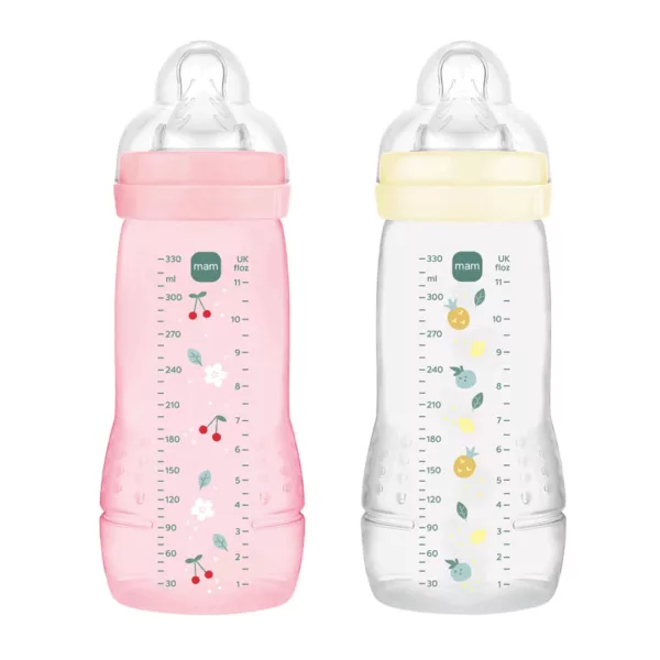 MAM easy active biberons 6mois+ rose+jaune