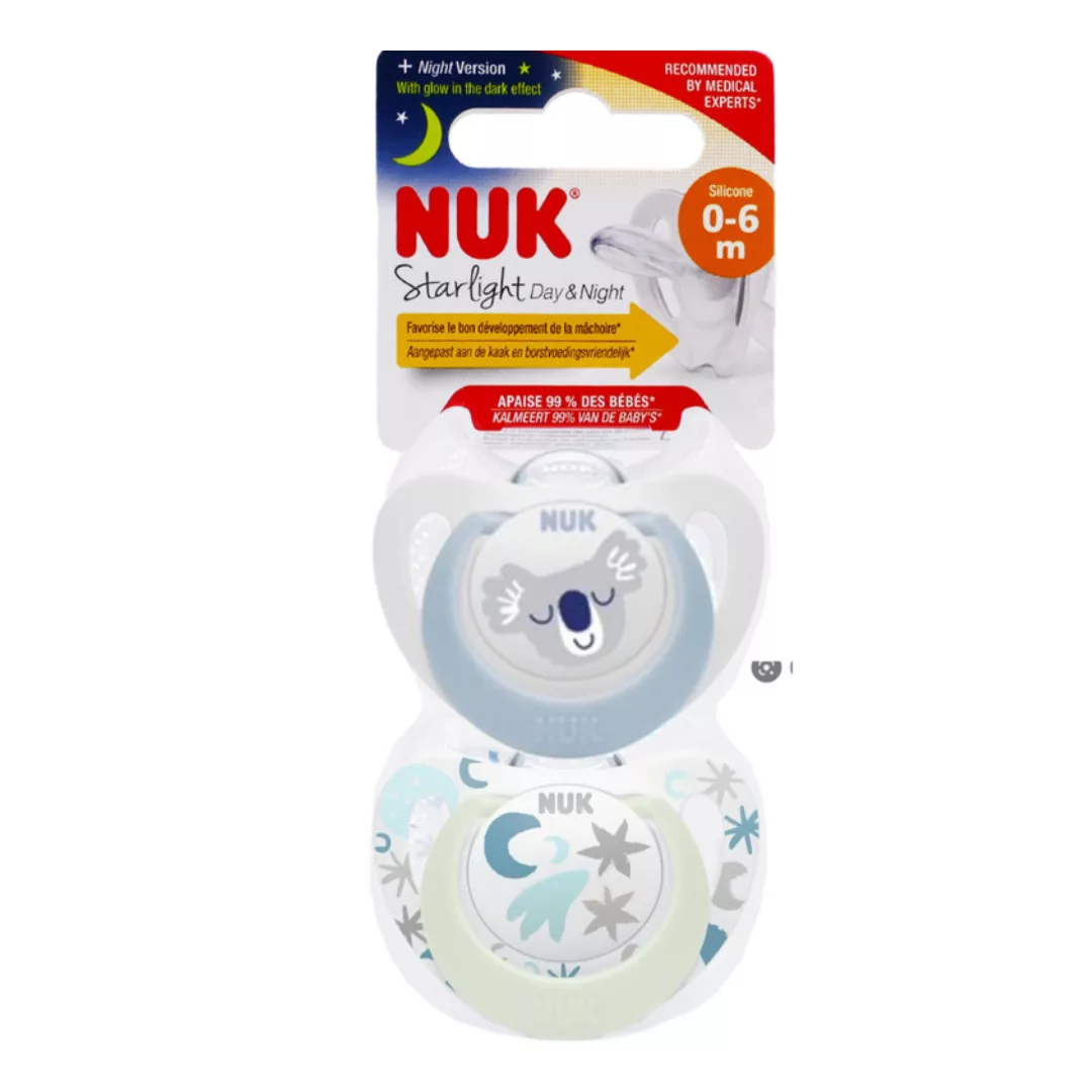 Image du produit Nuk Sucettes Starlight Day & Night Bleu 0-6 mois